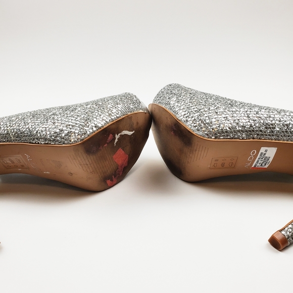 Aldo Silver Gray High Heels Sandals - Picture 7 of 11